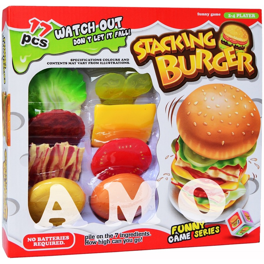 STACKING BURGER - MAINAN EDUKASI EDUKATIF ANAK HAMBURGER
