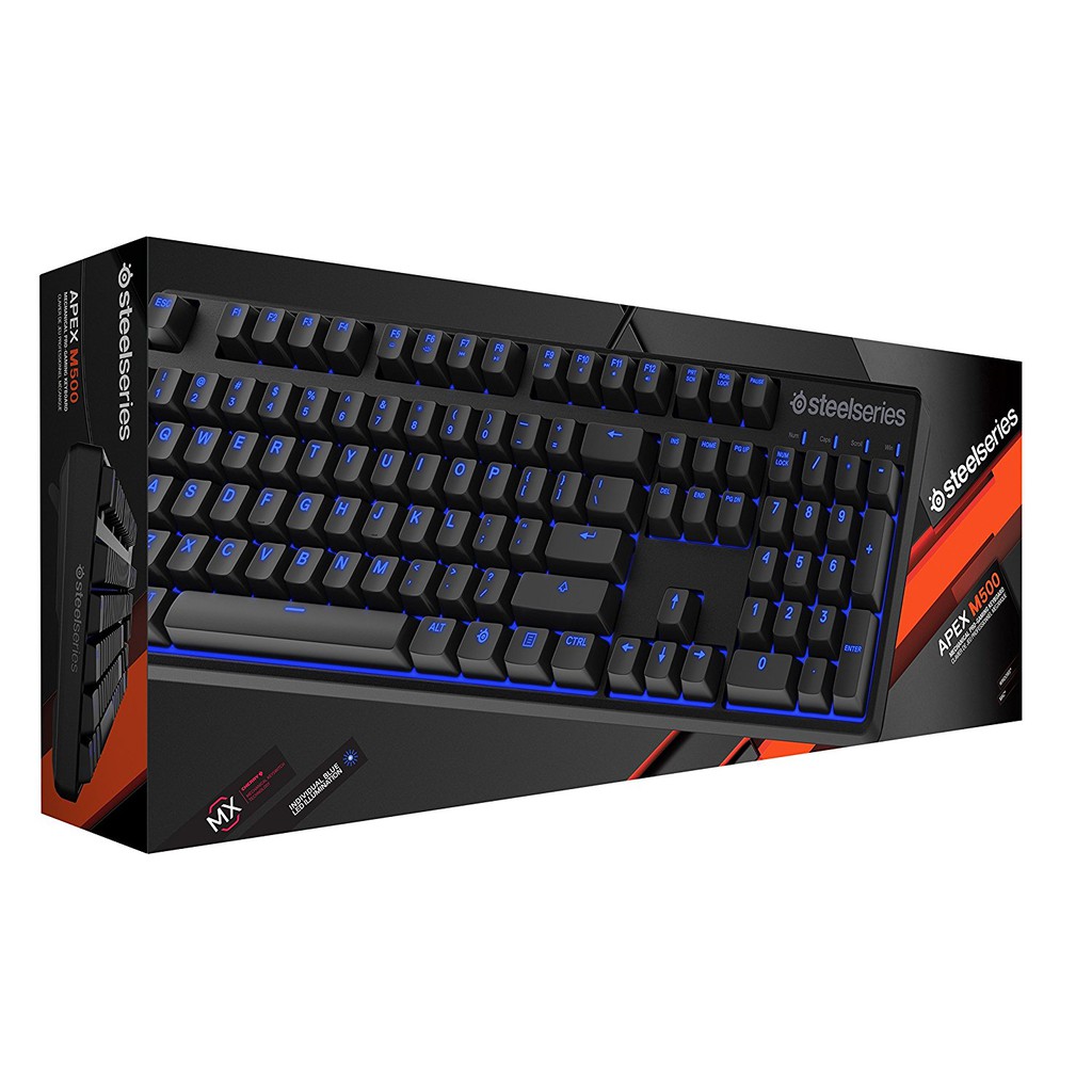 SteelSeries Apex M500 - Keyboard Mekanikal Full-size Hitam dengan Switch Cherry MX Red