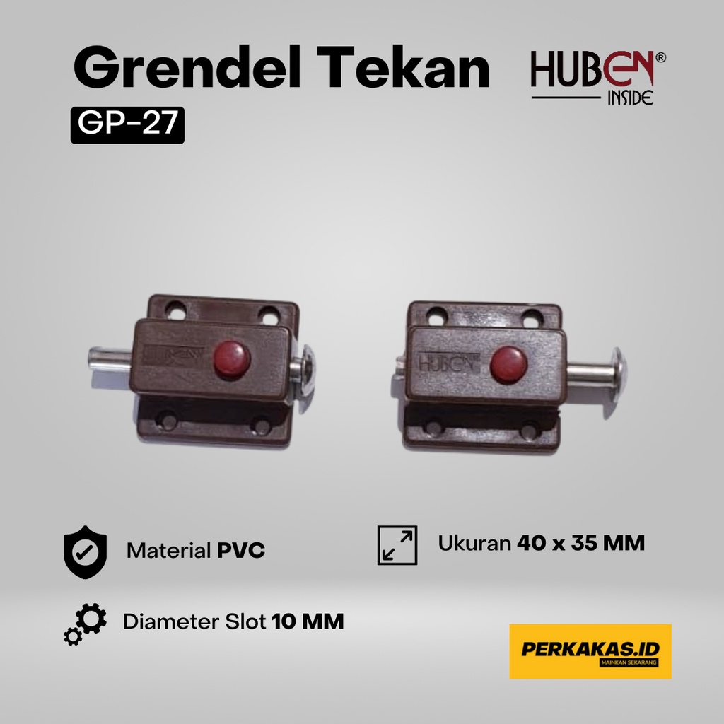 Grendel Pintu Tekan Huben Otomatis Coklat GP27