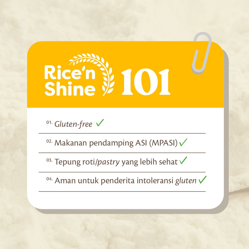 RICE N SHINE TEPUNG BERAS ORGANIK 250GR | MPASI GLUTEN FREE FLOUR