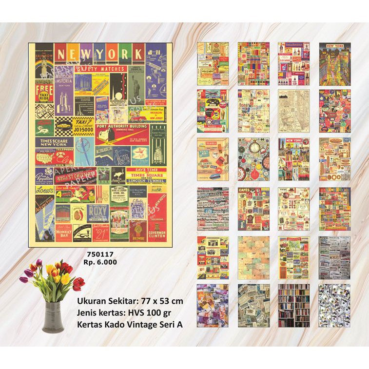 

Kertas Kado Besar Vintage New York Safety Match_Seri A