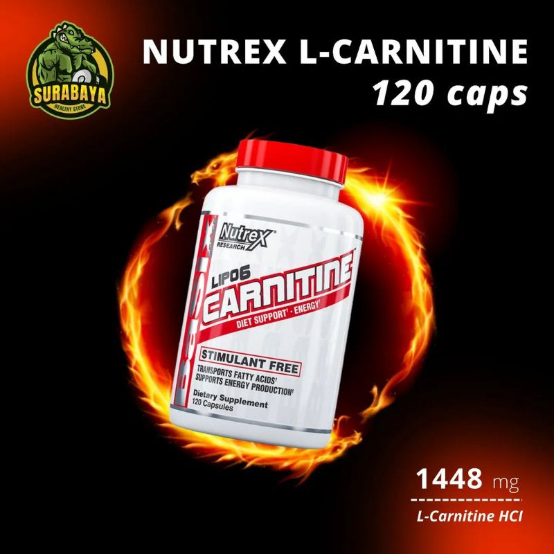 Nutrex Lipo6 Lipo 6 L Carnitine 120 Capsules L-Carnitine Lcarnitine Suplemen Gym Pembakar Lemak Fat Burner Non Stimulant Free