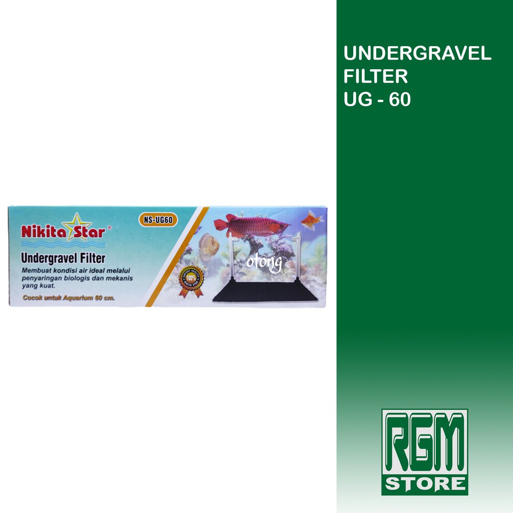 undergravel filter under gravel 60 cm 60cm aquarium aquascape murah