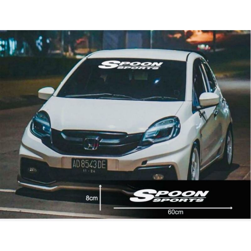 Sticker Cutting Kaca Depan Mobil Spoon Sport