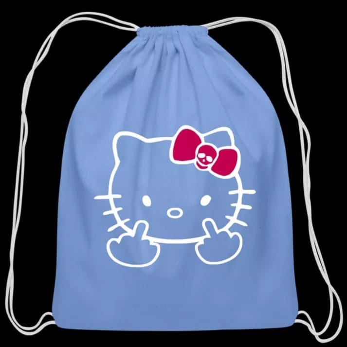 tas wanita serut polos gambar Hello Kitty - Tas serut drawstring selempang bahu cewek Karakter - Ransel Anak sekolah serut