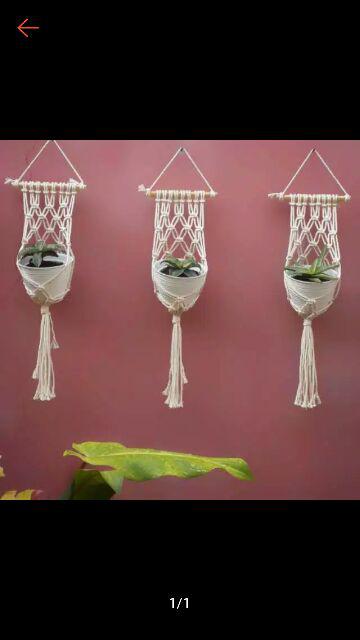 Macrame Gantungan Pot Tali Katun Kode: Ganpot-cr-008
