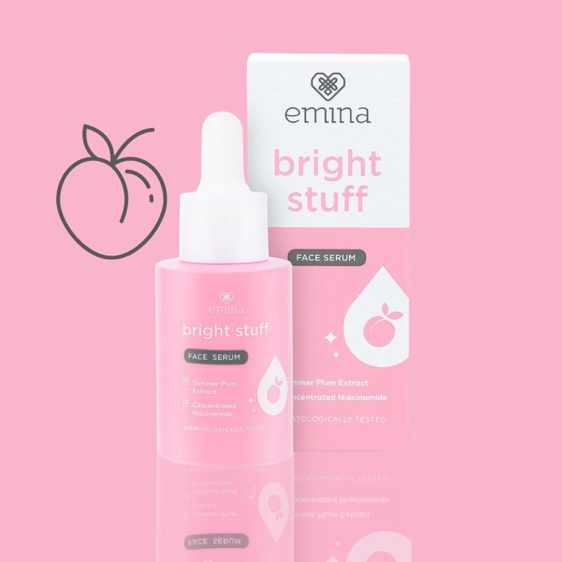 `ღ´ PHINKL `ღ´ ╰☆☆ 𝔢мιℕά ☆☆╮ Emina Bright Stuff Face Serum 30ml mencerahkan kulit wajah skincare lembut aman untuk segala jenis kulit