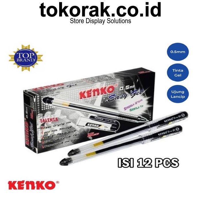 

Bergaransi Pulpen Gel Pen 0.5 Mm Kenko - Easy Gel - Gel Tinta Pen Isi 12 Pcs Hemat