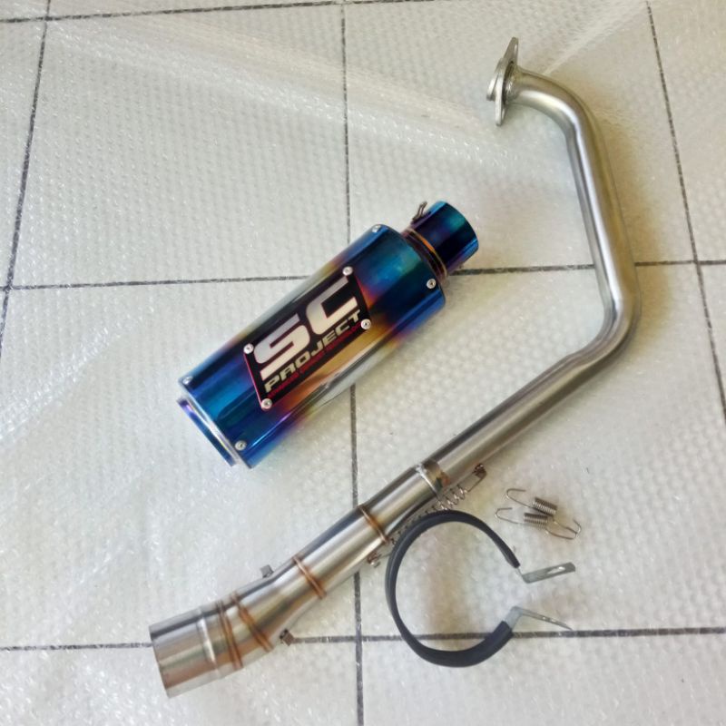 Knalpot Sc project blue underbelly kolong R15 v3 XSR 155