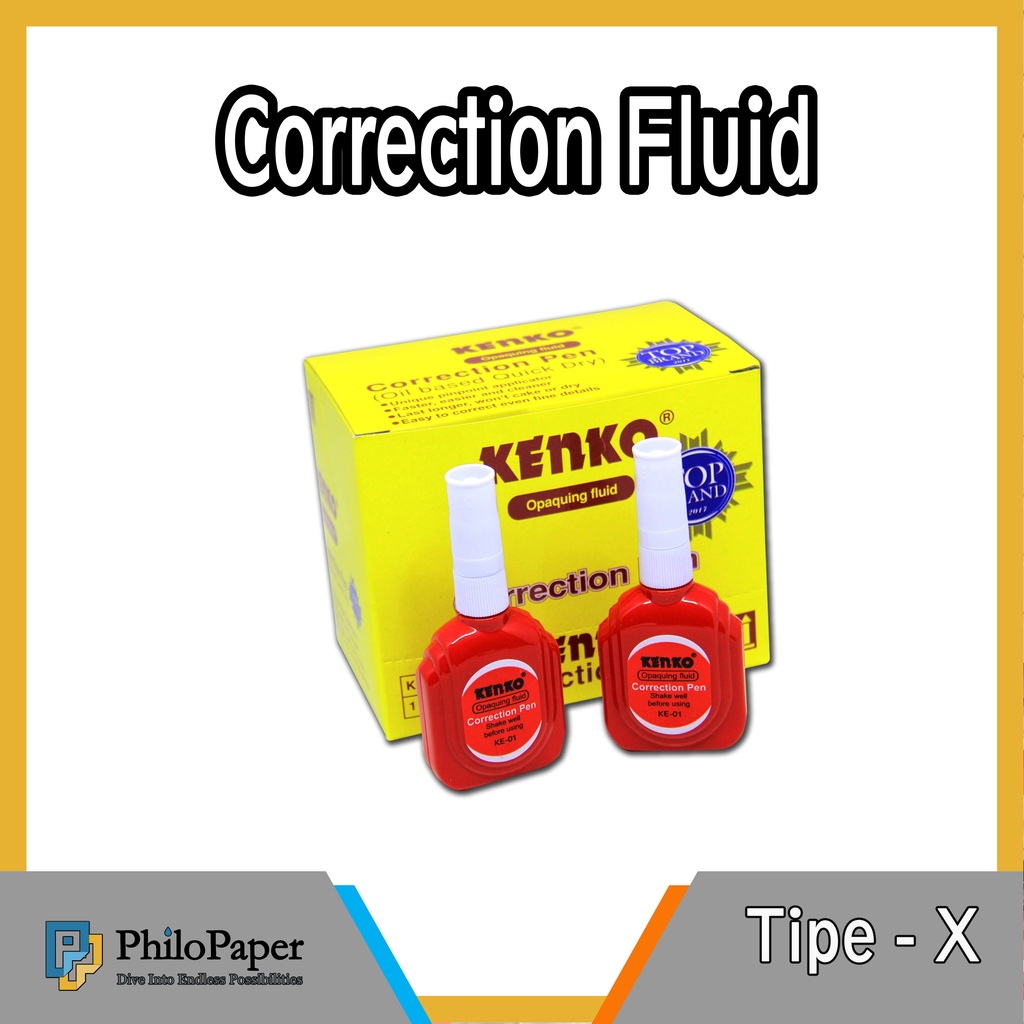 

ATK ~ Tipe - x Putih / Correction Fluid / Tip - Ex Penghapus Pulpen Kenko KE - 01