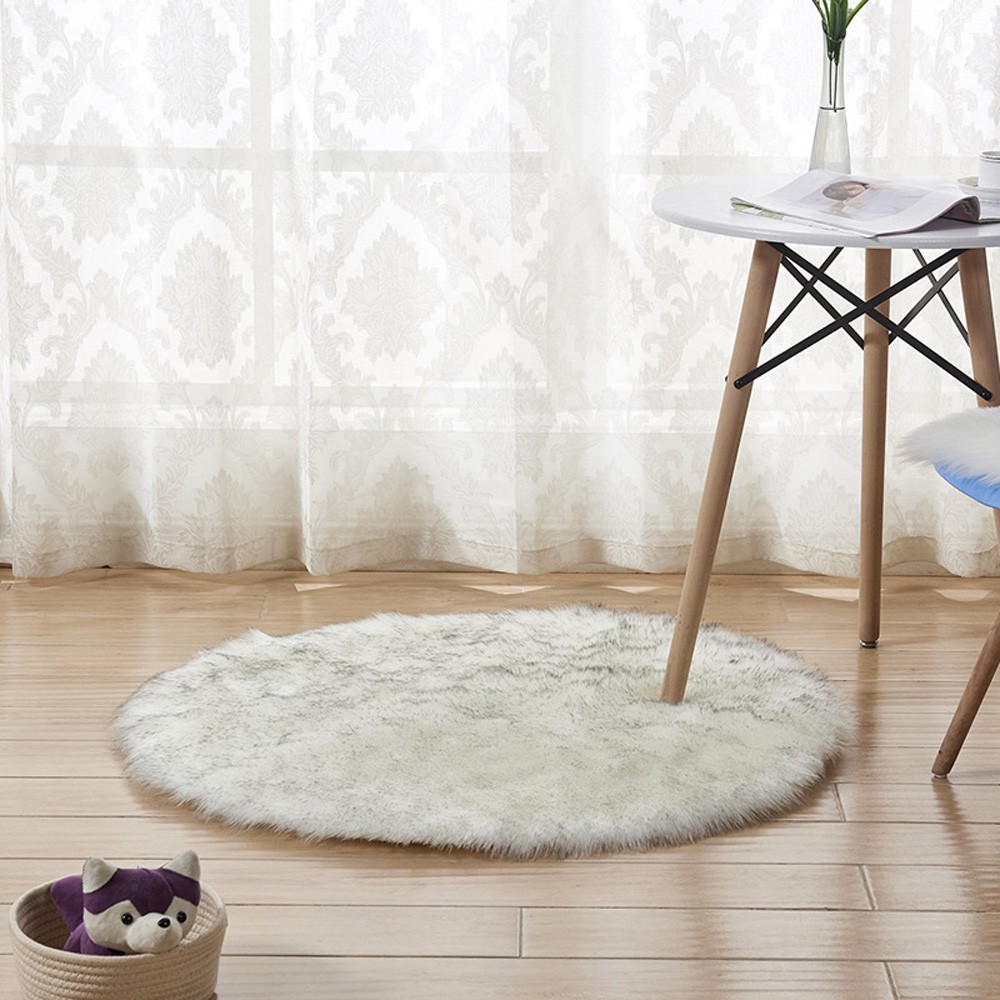 BLM Keset/Karpet Bulu Imitasi Hangat Bentuk Bulat untuk Kamar Tidur/Alas  Meja/Sofa/Kursi | Shopee Indonesia