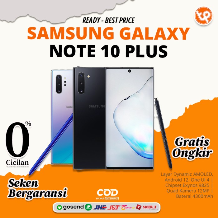 [ Hp / Handphone ] Samsung Galaxy Note 10 Plus 256Gb Sein Mulus Mantab Bekas / Second / Seken / 2Nd