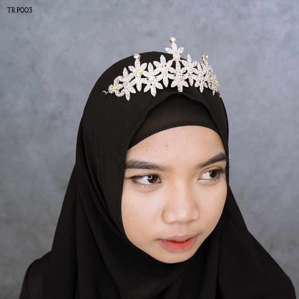 [ORDER SEKARANG] ACCESORIES PERNIKAHAN TIARA HIJAB MODERN FLOWER TRP003