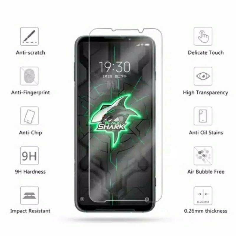 Blackshark 3 / 3 Pro Temper Glass Full Glue Anti Gores Kaca Screen Guard Protector Clear Black Shark 3 / 3Pro