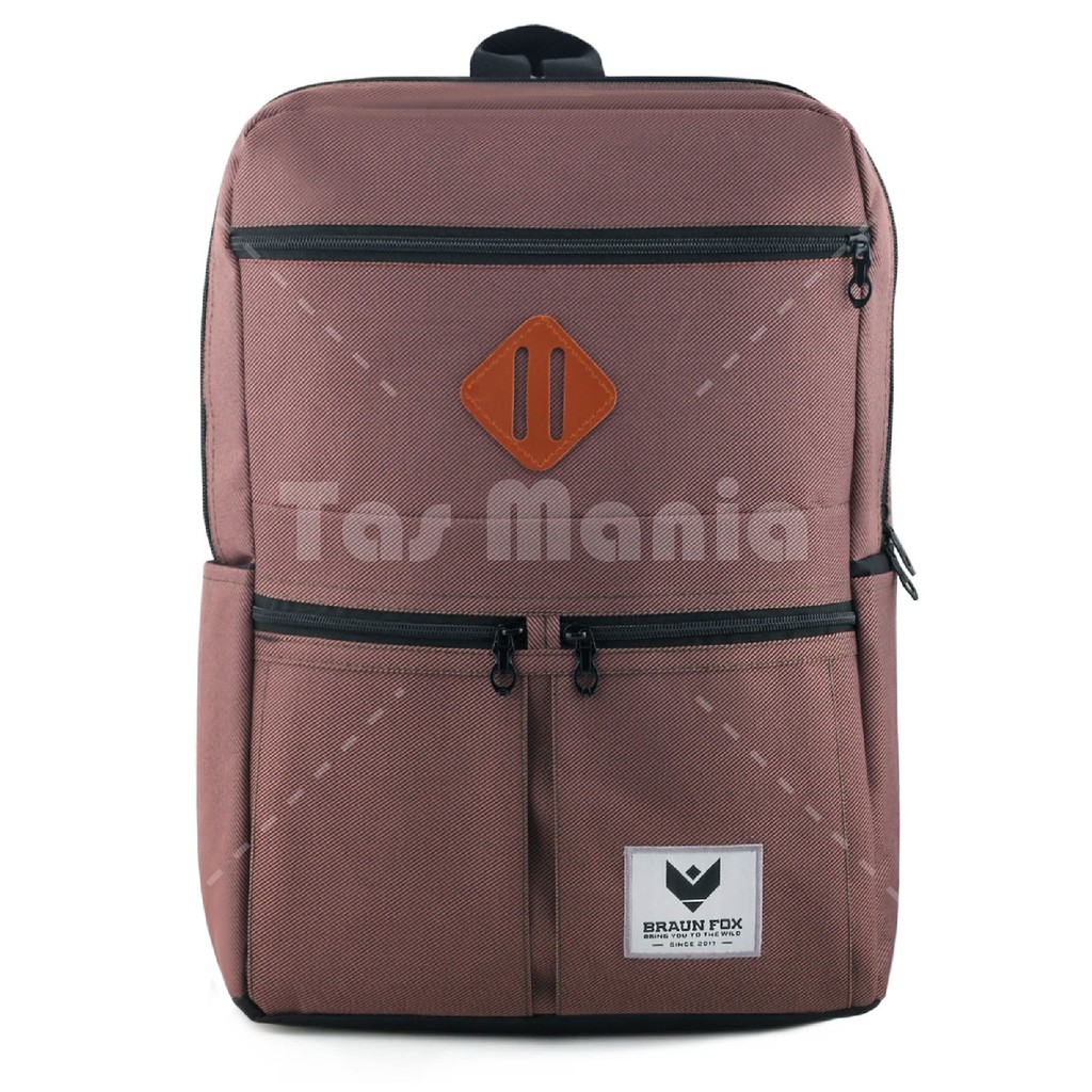 Tas Ransel Pria / Wanita Korea Braun Fox Boston X Casual Dailypack Tas Laptop Backpack - Brown