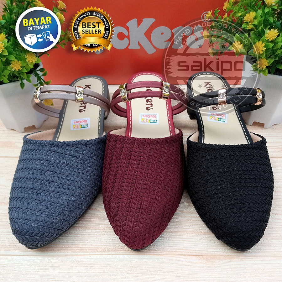 PROMO 8.8 SEPATU WANITA RAJUT LED TALI BALET DEWASA RAJUT KICKERS  / SLOP RAJUT MURAH UNIK / SAKIPO