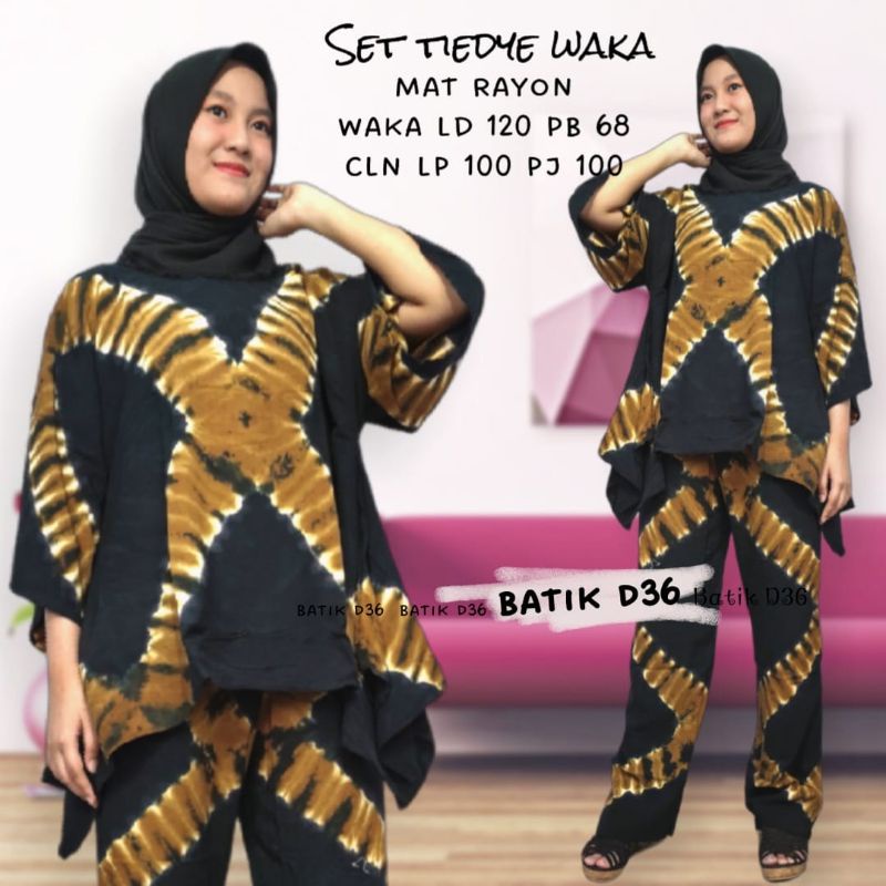 Tiedye Waka Set - Rayon Premium - Busui - One Set - Baju Kantor - Ori by Naura