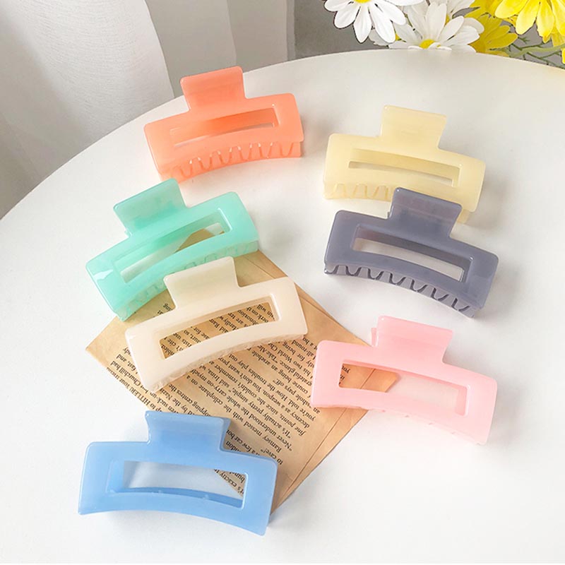 YEEZII Jepit Rambut Bentuk Hiu Bahan Akrilik Warna Permen Gaya Korea Untuk Wanita