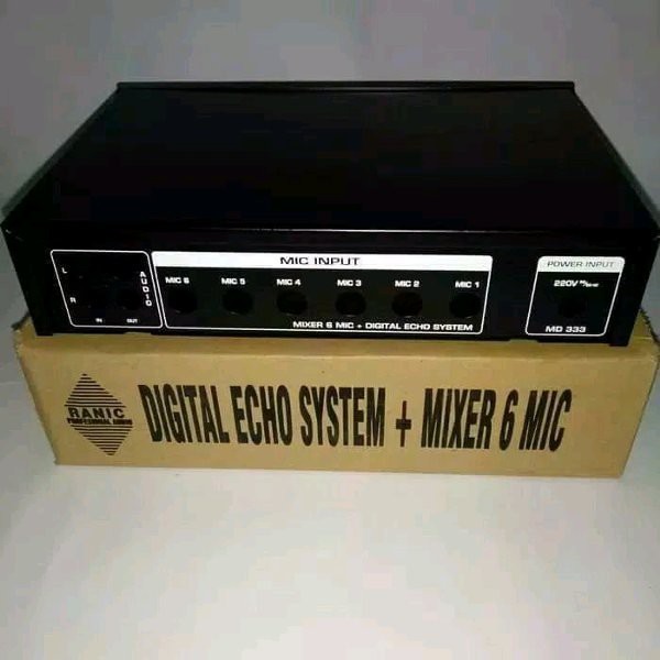 Paket KIT Digital Echo System With Mixer 6 MIC dengan Box