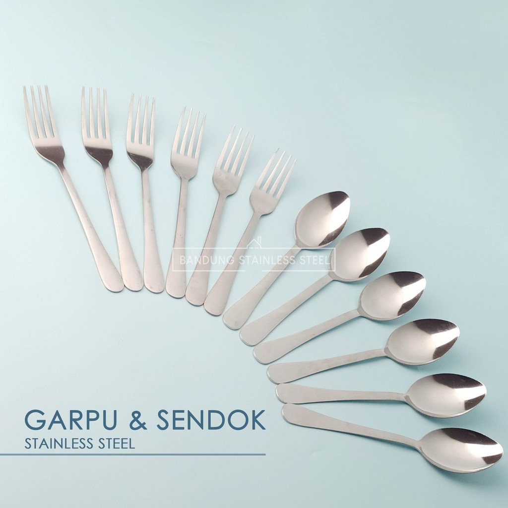 Sendok Garpu Makan Stainless, alat makan set murah 6pcs/pack