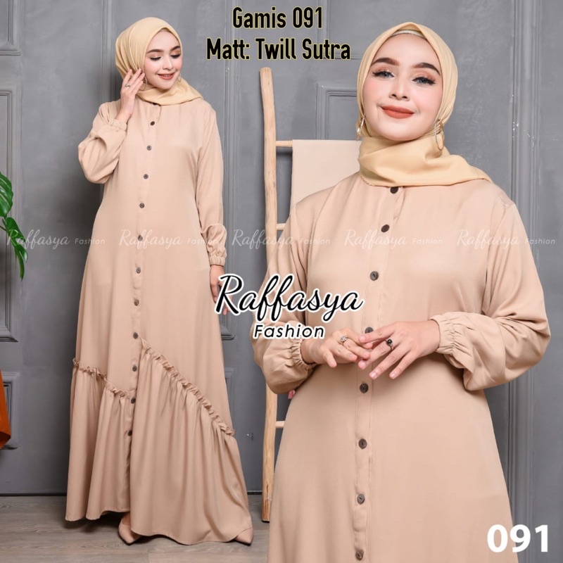 GAMIS POLOS KODE 091 TWILL SUTRA PREMIUM IMPORT ORIGINAL RAFFASYA FASHION