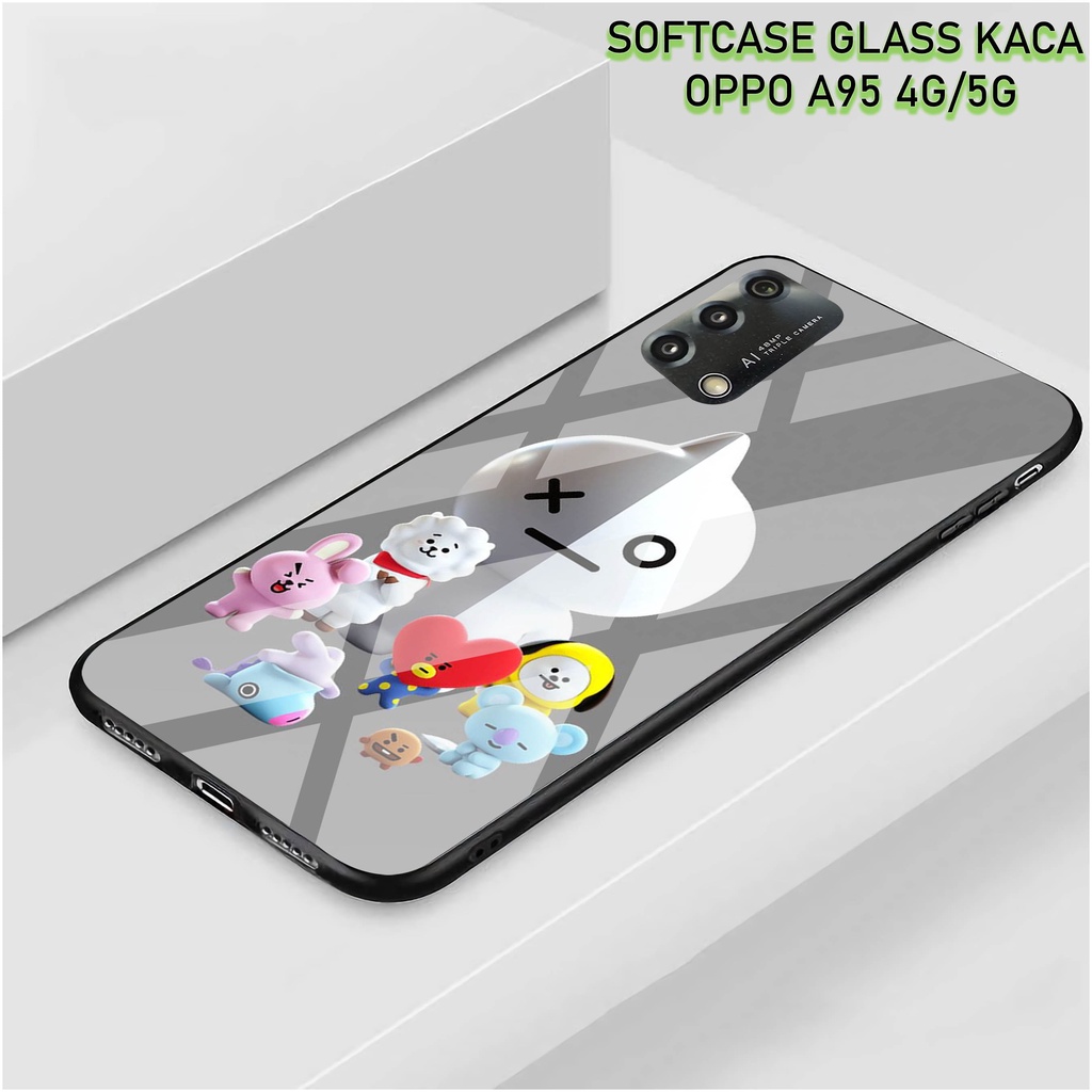 Softcase Glass Kaca OPPO A95 [4G]- Case Hp Pelindung Handphone OPPO A95 [5G] [ A28]