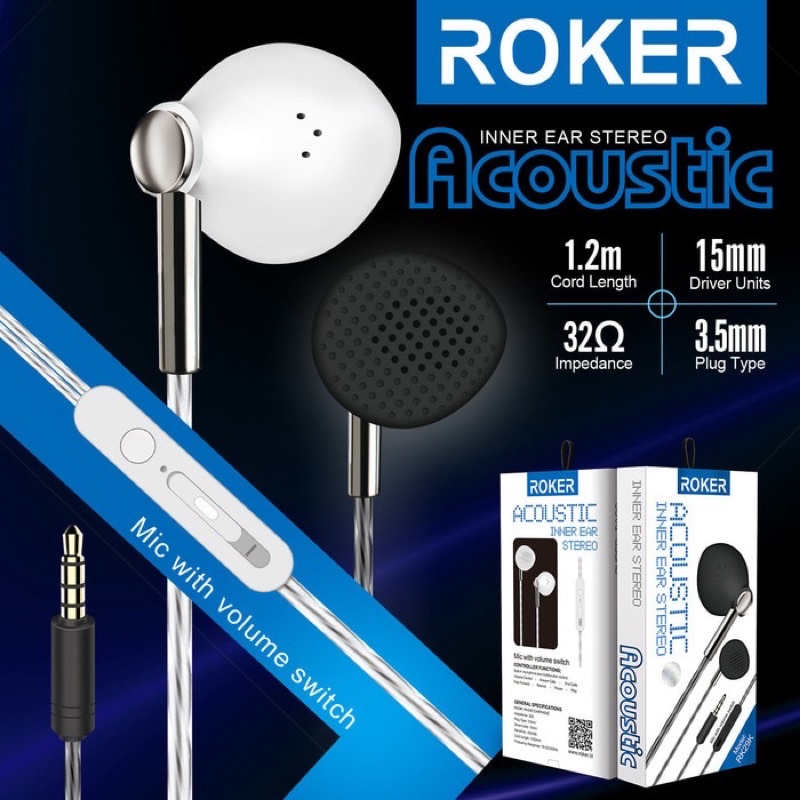 GROSIR HANDSFREE ROKER ACOUSTIC HF RK29K INNER EAR STEREO