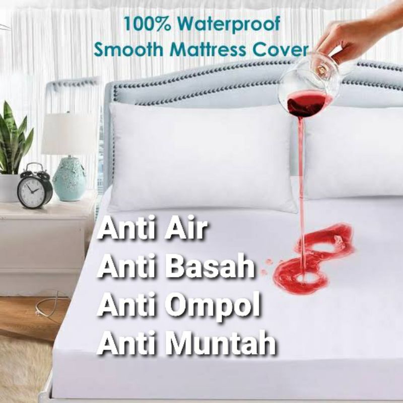 Sprei Waterproof 100x200 Anti Air Kualitas Premium Tersedia Pilihan Tinggi Kasur/Karet 20 CM, 30 CM, 40 CM Bahan Import-2