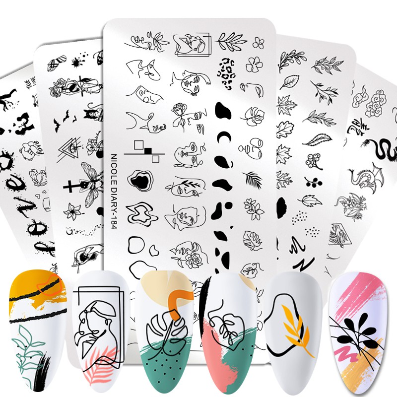 Nicole DIARY Nail Art Stamping Plate Dekorasi Kuku Nail Art Piring Stempel