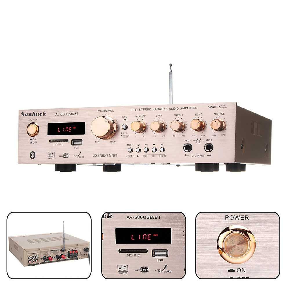 Bluetooth EQ Audio power Amplifier digital echo mixer Karaoke 5CH Home Theater Sunbuck 5CH 920W