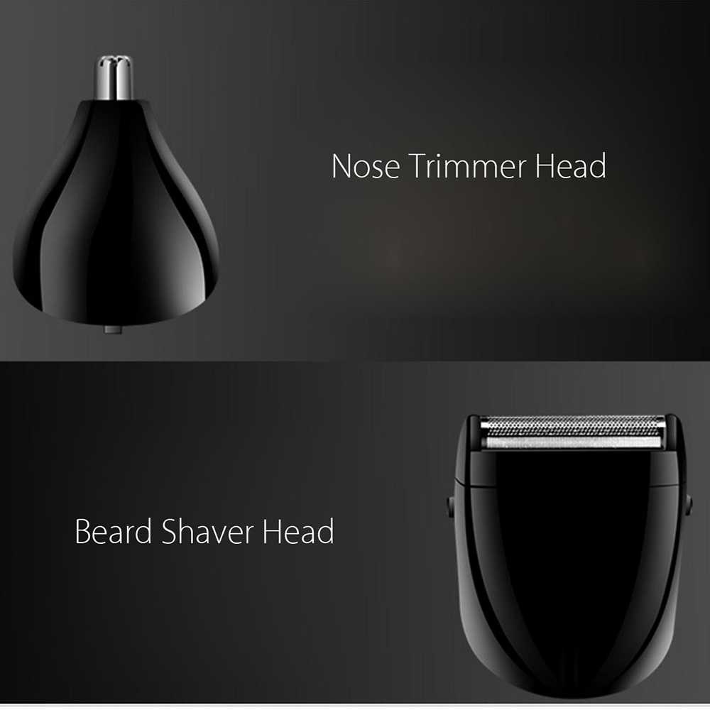 Paket Alat Cukur Pemotong Rambut Kumis Dan Jenggot Elektrik Rechargable Electric Hair Trimmer Shaver