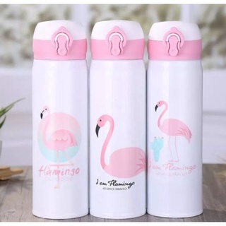 TERLARIS!!! Termos Karakter Tutup Kancing 500 ML Termos Vakum Karakter Flamingo