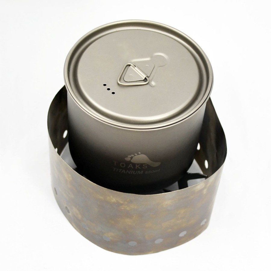 Panci Include Kompor Camping TOAKS Ultralight Titanium Cook System w Solid Alcohol Stove CS-01