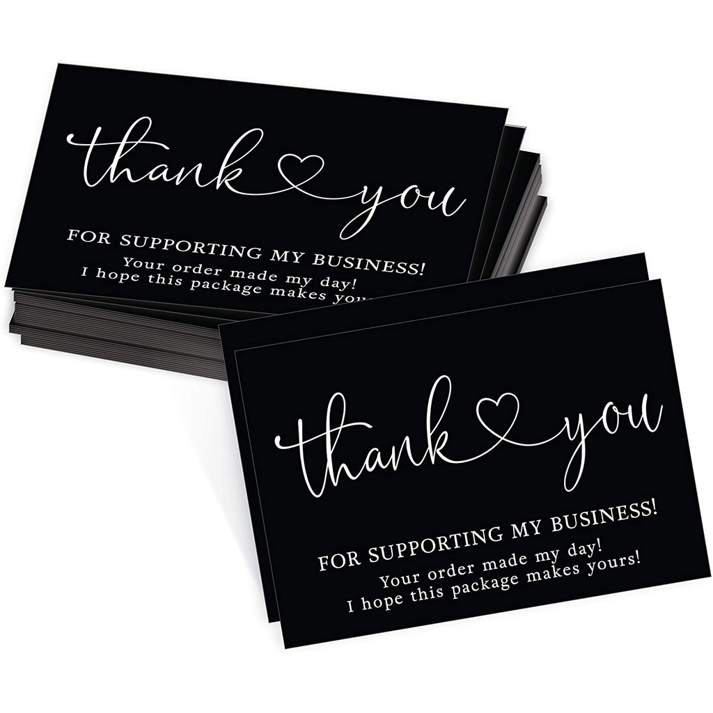 

Cetak Thank You Card 2 Sisi Full Black