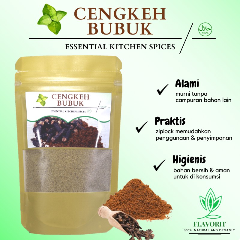 Cengkeh Bubuk Clove Powder Murni Asli Kering Organik Rempah Herbal Bumbu Dapur Penyedap Rasa