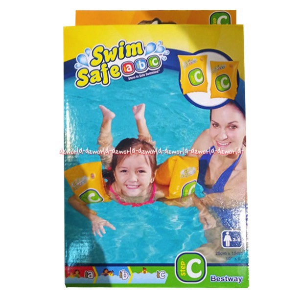 Bestway Swim Safe Step C pelampung anak untuk tangan lengan bahan PVC vinyl dengan katup pengaman Best Way