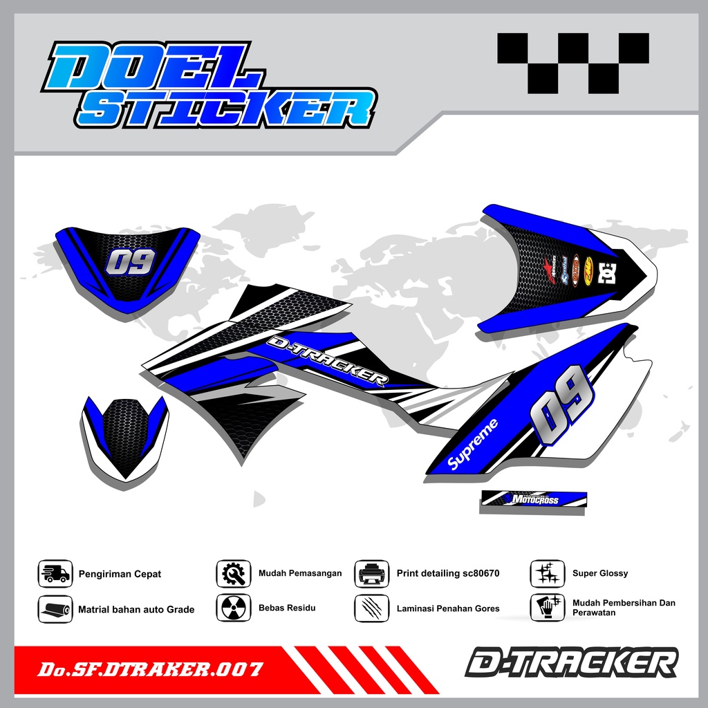 Sticker Striping Semifull CRF 150L List Variasi Hologram Pelangi,Crome Doel 007