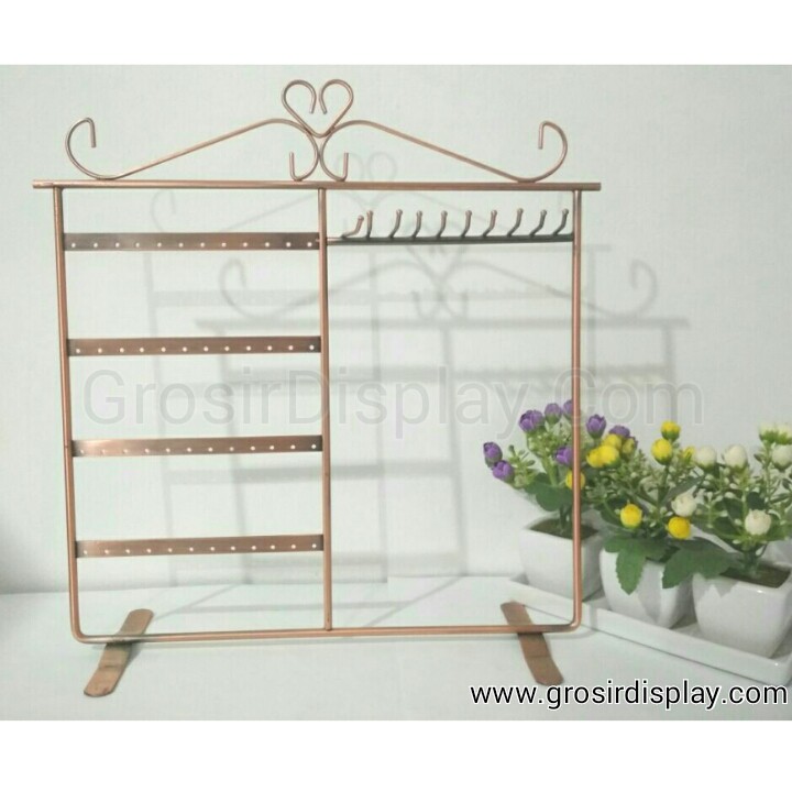 Pajangan Toko Aksesoris Perhiasan Wanita Logam Display Tempat Gantungan Anting Dan Kalung Murah