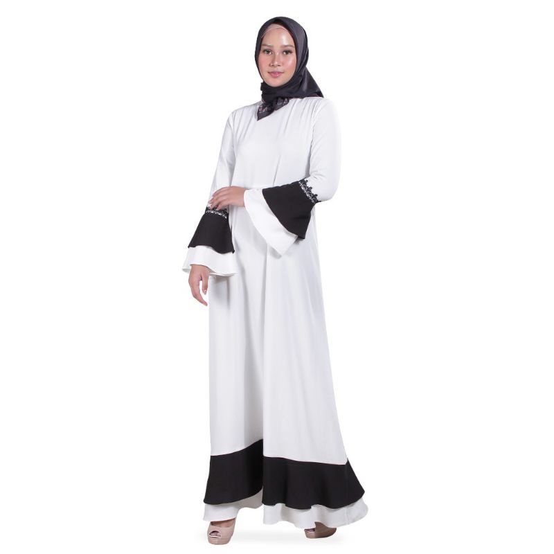Zoya Gamis Dress Wanita Warna Putih KAGUMI
