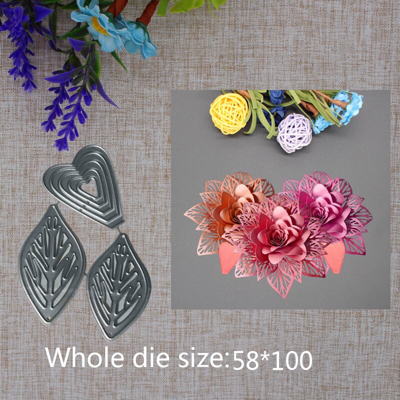 

New Arrival Beautiful Leaf Heart Cutting Dies Stencil DIY Scrapbook Photo Album