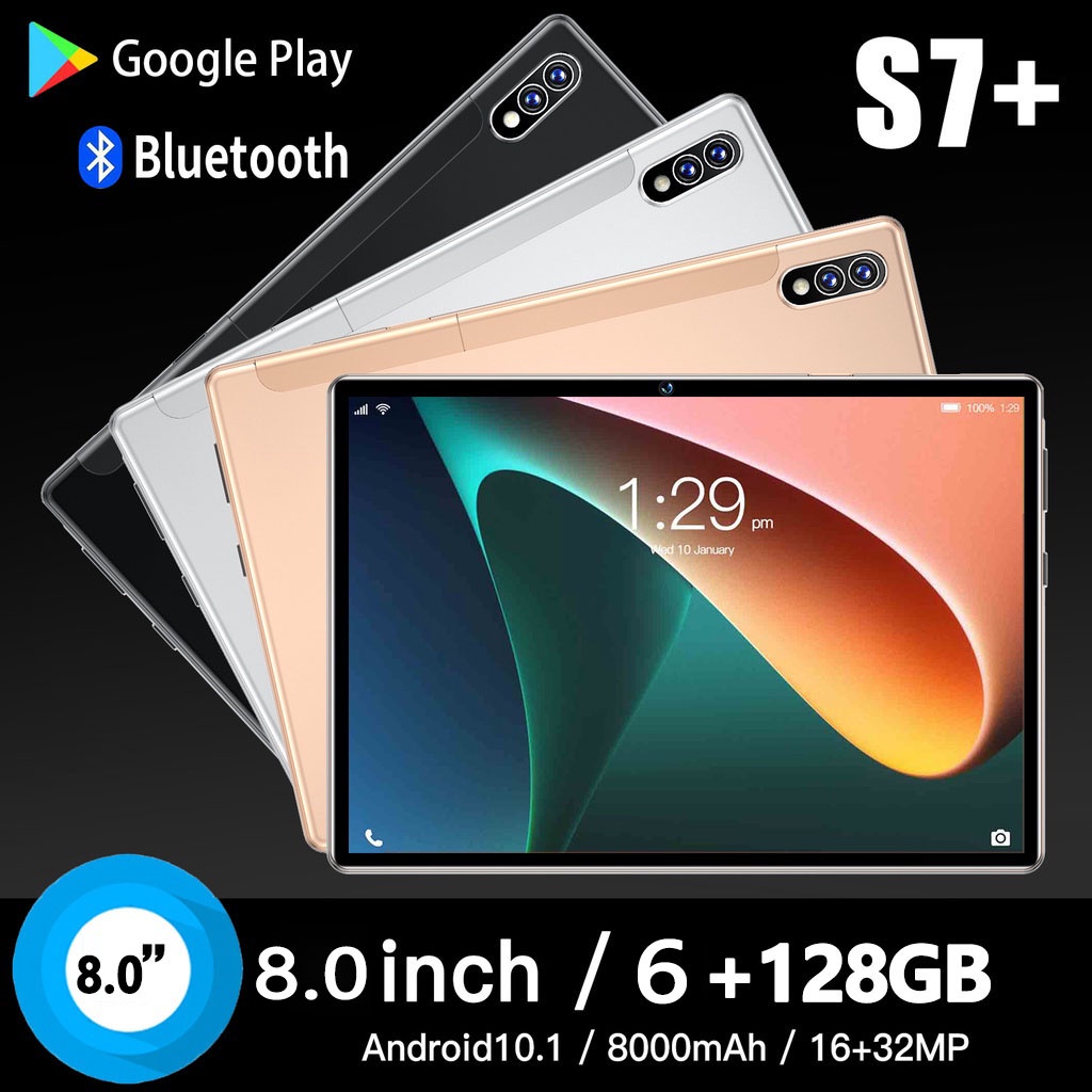 2023 Baru Android Tablet PC S7 Tab 8-inci Tablet PC 6 GB + 128 GB Sistem Android Dual SIM HD Kamera Belajar Tablet P