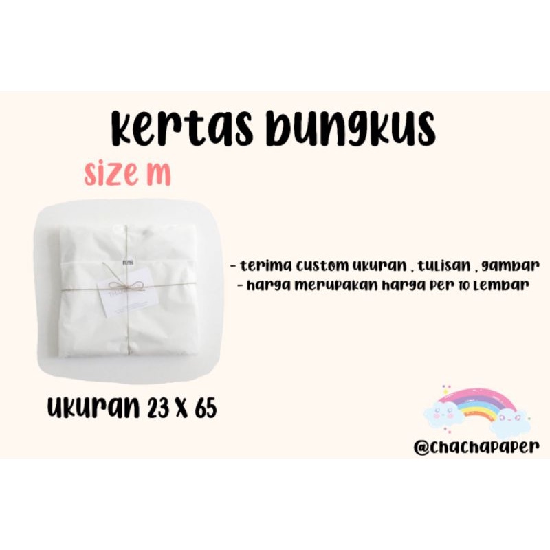 

[ 23 X 65 ] ( 10 LEMBAR ) WRAPPING PAPER / KERTAS PACKING / KERTAS HAMPERS / KERTAS BUNGKUS BAJU / DORSLAG