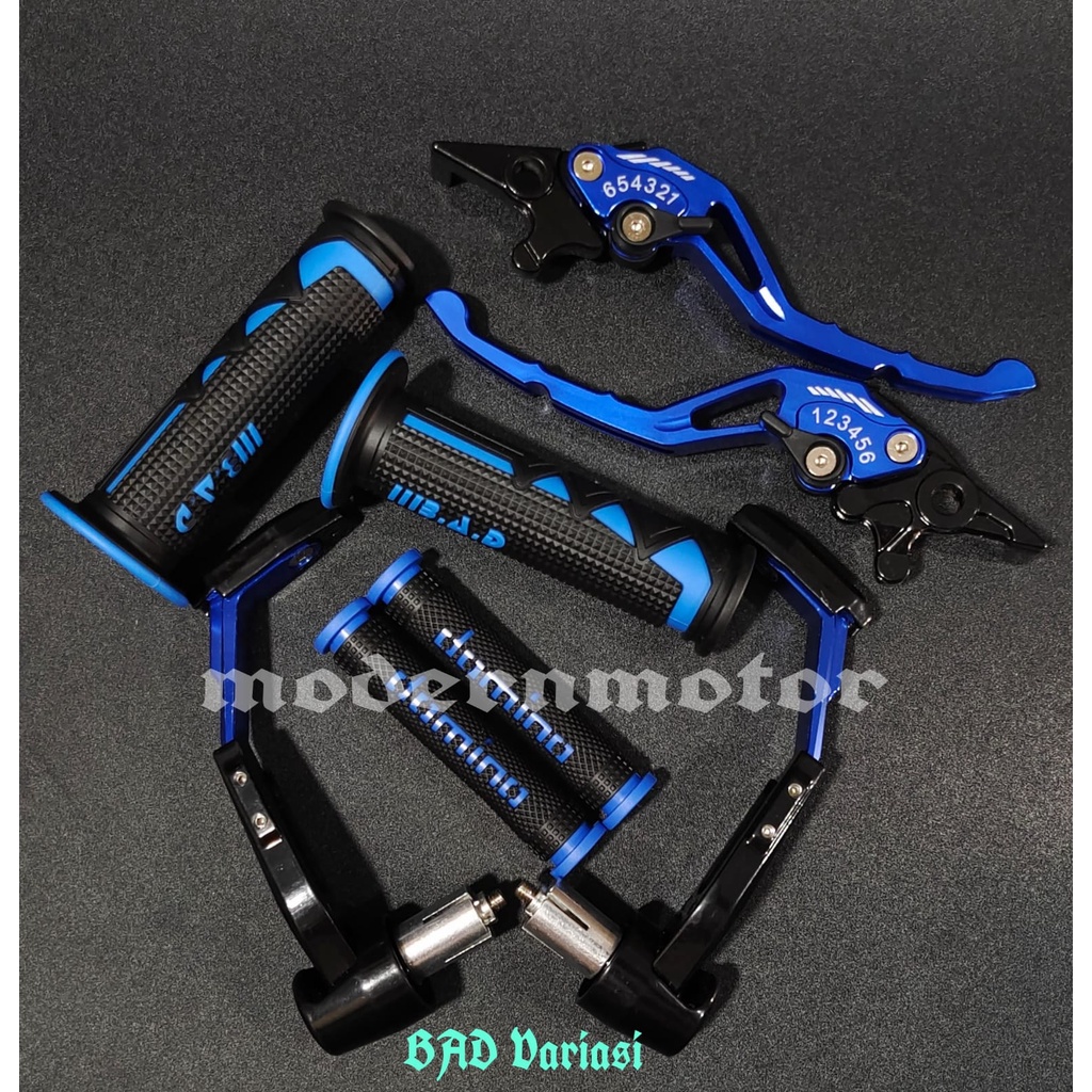 [HEMAT 4in1] Proguard Robot+Handgrip Domino model shark+Karet handle+Handle Variasi CNC Nmax PCX Aerox Vixion Beat Mio Vario Tiger Mx Lexi Vario150 CBR R15 v3 Fu Mio j ADV Freego