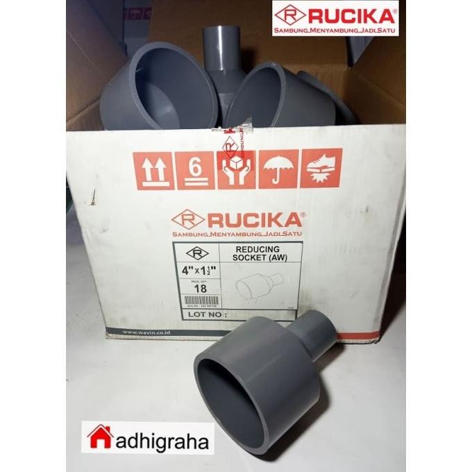 R Sock 4 X 1-1/2 Ts Tebal Rucika (Reducer Socket Vlok Sock) Pvc