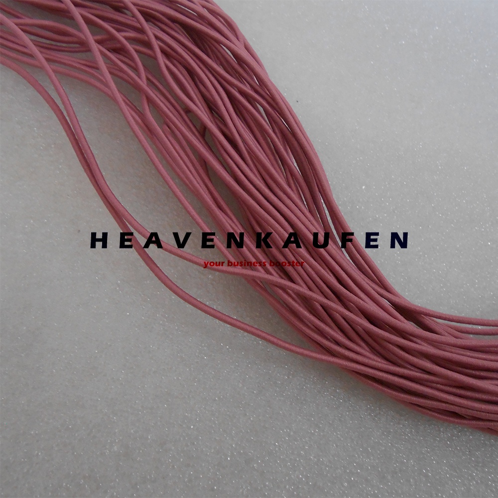 Tali Elastis Elastic Warna Dusty Pink Diameter Kecil 1,5 mm Meteran