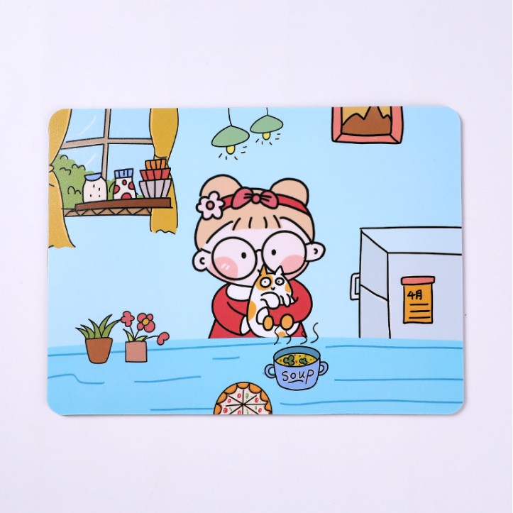 J2 - Mousepad kartun student Alas Mouse / Tatakan Mouse lentur-loving girl
