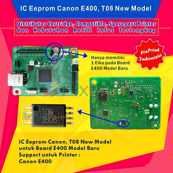 IC Eprom Canon E400 New Model T08  IC Eeprom Reset Canon E400  IC Counter E400