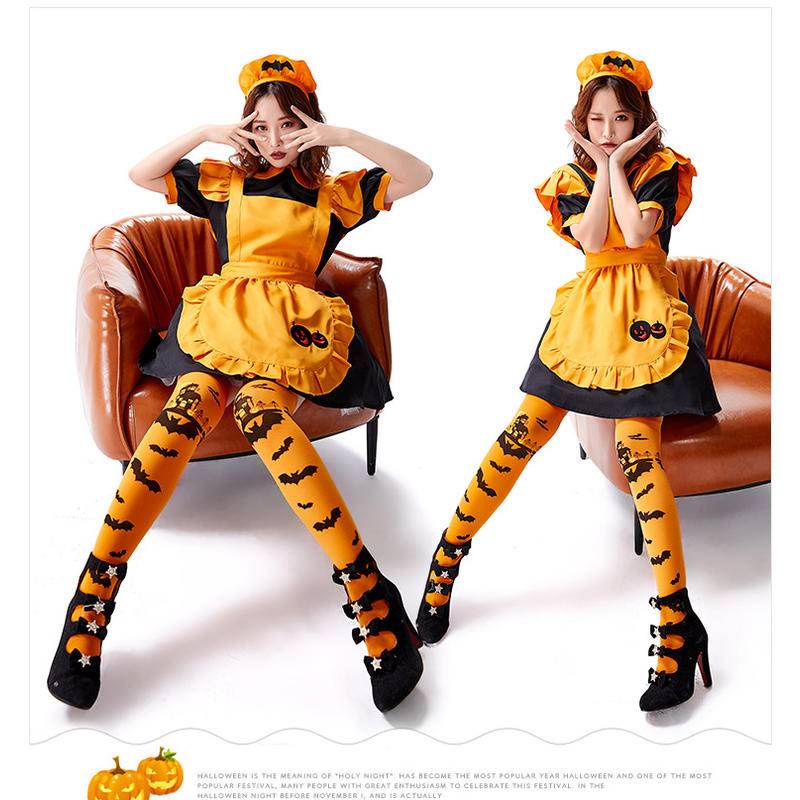 【Wetrose】Halloween Costume Vampire Maid Maid Magic Witch Jack Pumpkin Lantern Dress