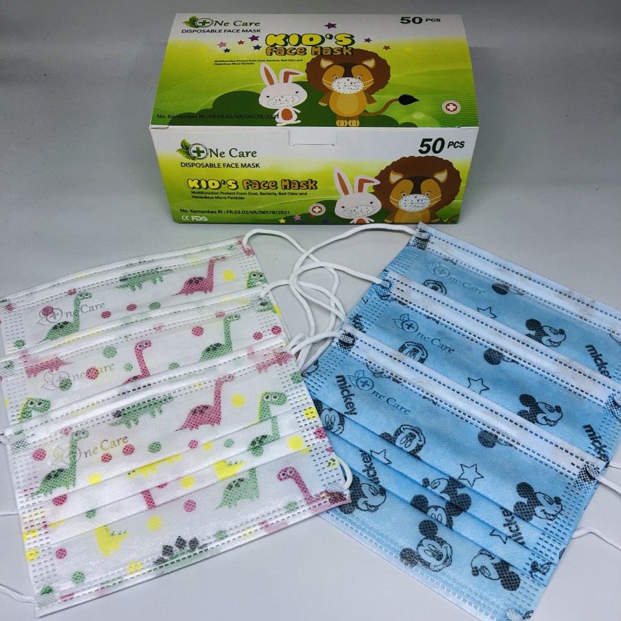 Masker Anak Earloop Karakter Kids 3ply isi 50 Pcs 3-14 Tahun - Big Plaza