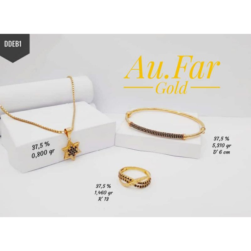 Fashion Aksesoris Wanita Perhiasan Gelang Emas kadar 375,Cincin Emas Kadar 375 dan Liontin Emas